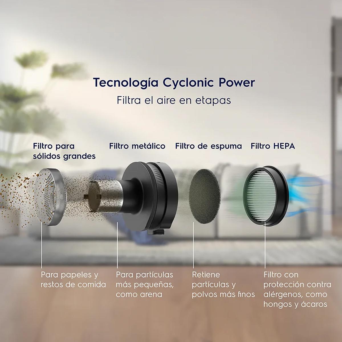 Aspiradora Vertical Inalámbrica Electrolux Ergorápido Ciclonica Efficient ERG019 2EN1 90W Azul